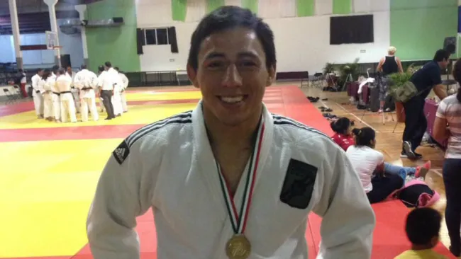 Nabos Castillo durante una competencia de Judo 
