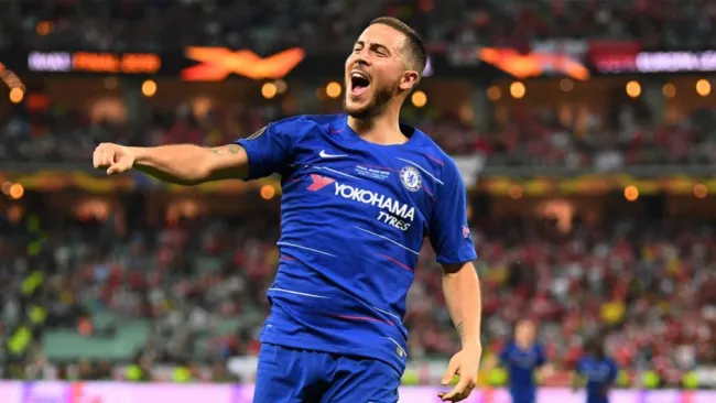 Eden Hazard festeja gol con el Chelsea
