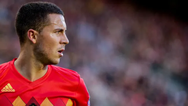 Hazard en un parido con Bélgica 