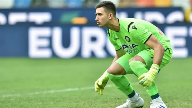 Musso, en el arco del Udinese