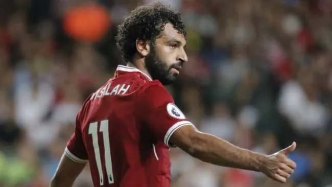 Salah, durante un partido del Liverpool