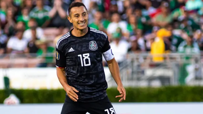 Andrés Guardado, durante un partido con México en la Copa Oro