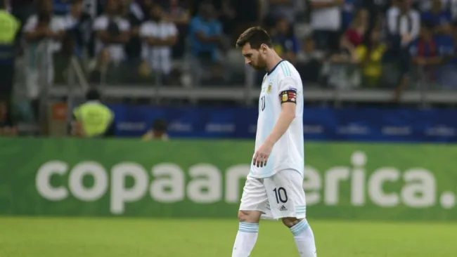 Messi, en un partido de Argentina