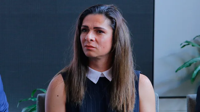 Ana Guevara en un evento con Conade 