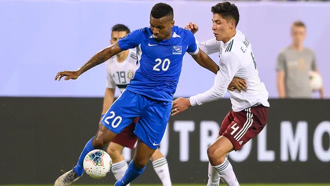 Álvarez, durante el partido ante Martinica