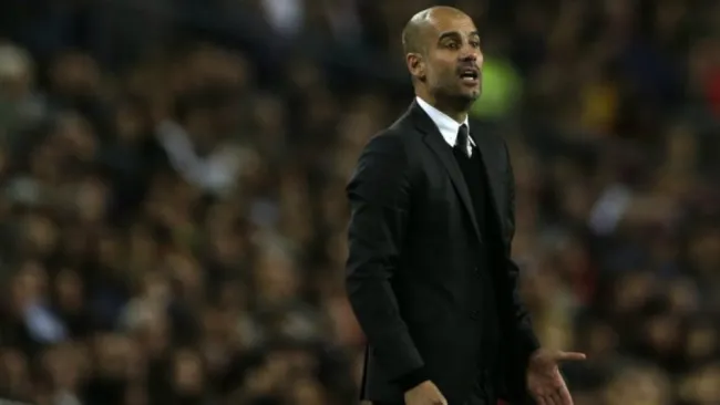 Guardiola durante un partido del Barcelona 