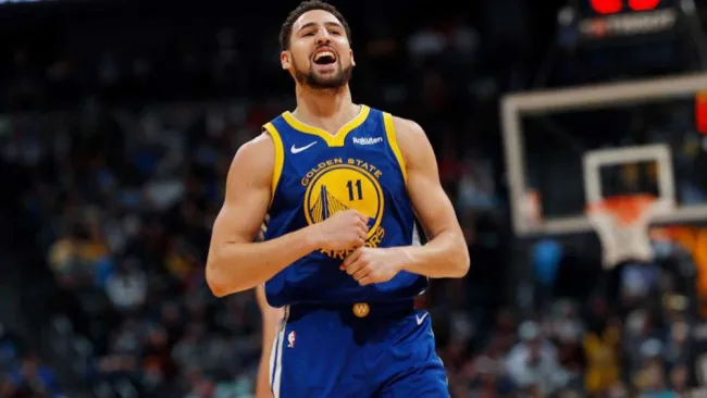 Klay Thompson, durante un juego con los Warriors 