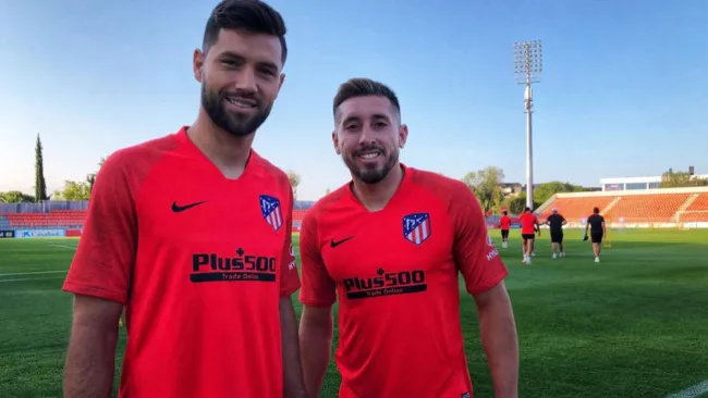 Héctor Herrera y Felipe, en la sesión del Atlético de Madrid 