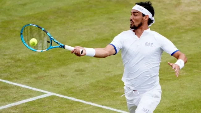 Fabio Fognini, durante un partido en Wimbledon