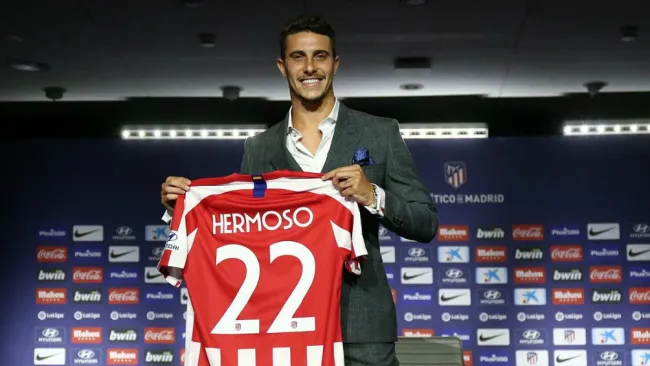 Mario Hermoso, en su presentación con Atlético de Madrid