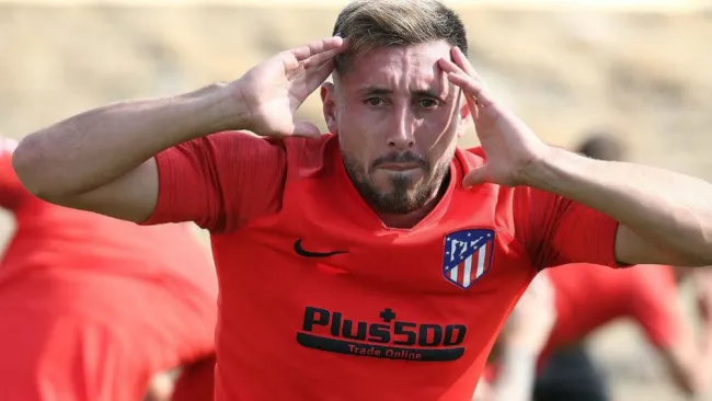 Herrera, en un entrenamiento del Atlético