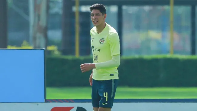 Edson Álvarez, en su último entrenamiento con el América