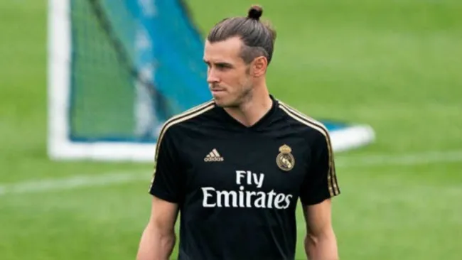 Gareth Bale, en un entrenamiento con el Real Madrid