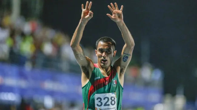 Juan Luis Barrios, durante una competencia en Barranquilla 2018