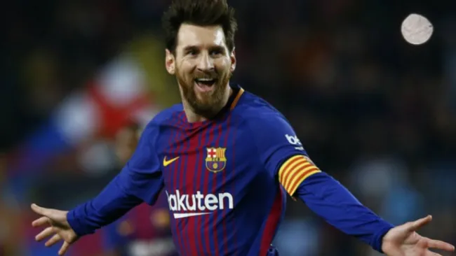 Messi, en festejo con el Barcelona