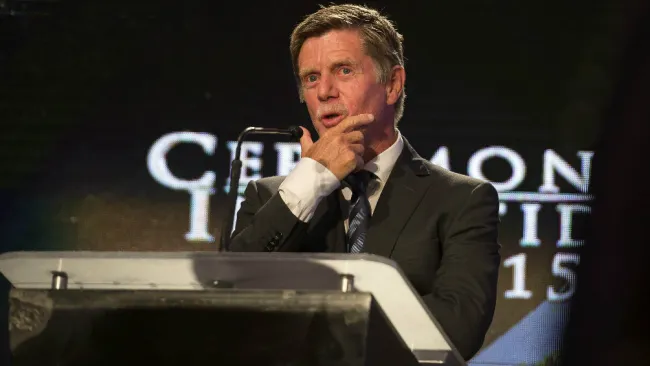 Hans Westerhof en una ceremonia de premiación 