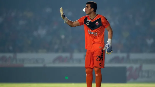 Sebastián Jurado durante un partido del Veracruz