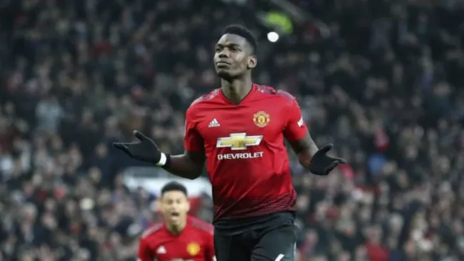 Pogba celebra un gol con los Red Devils