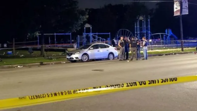 La zona acordonada en Chicago tras el tiroteo