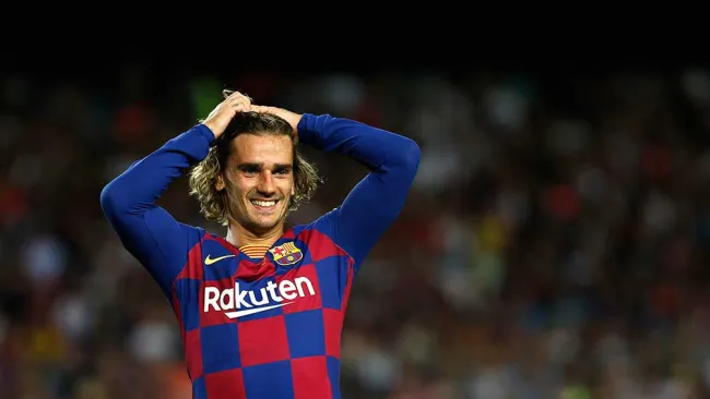 Antoine Griezmann se lamenta durante el partido del Barcelona ante Arsenal
