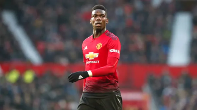 Paul Pogba durante un partido con el Manchester United
