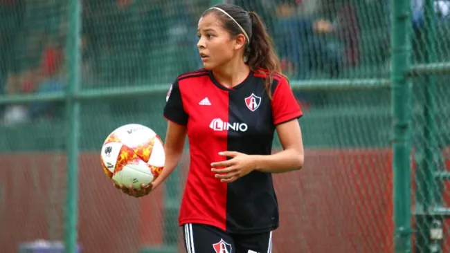 Fátima Delgado, en un partido del Atlas