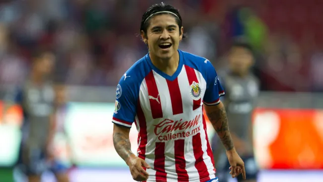 Eduardo López celebra una anotación frente al Atlético de San Luis