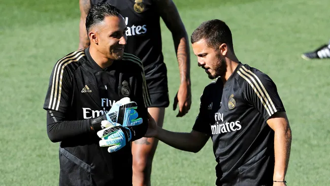 Keylor Navas, durante entrenamiento del Real Madrid 