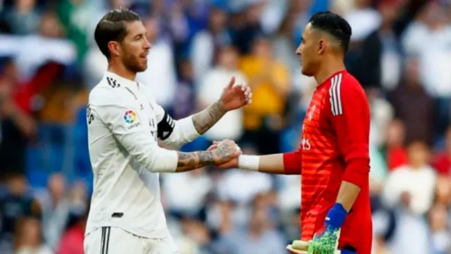 Sergio Ramos y Keylor Navas tras un partido con el Real Madrid 