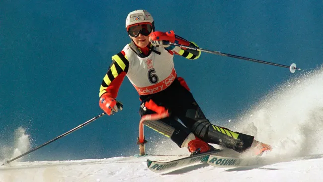 Blanca Fernández Ochoa, durante una competencia en 1988