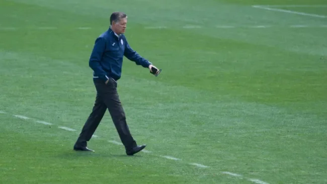 Ricardo Peláez, durante un entrenamiento de Cruz Azul