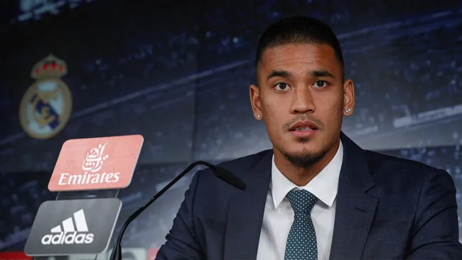 Areola, en su presentación con Real Madrid