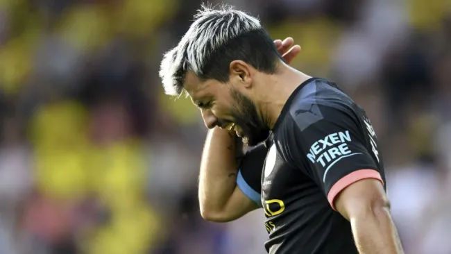 Sergio Agüero, durante el partido contra Norwich