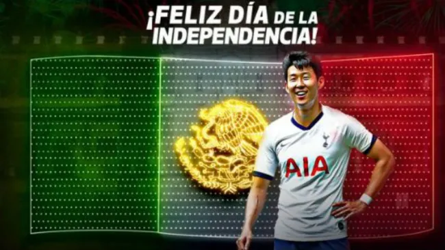 Heung-Min Son y la bandera de México
