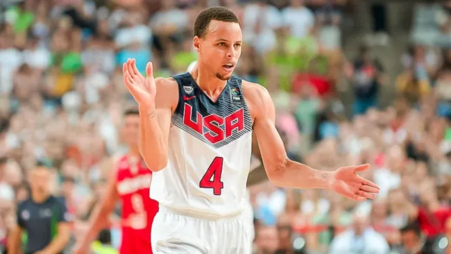 Curry, durante un partido de Estados Unidos