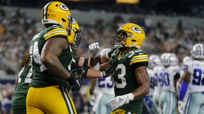 Jones celebra una anotación contra Dallas