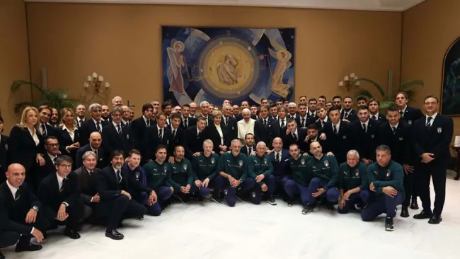 La Selección Italiana visitó al Papa