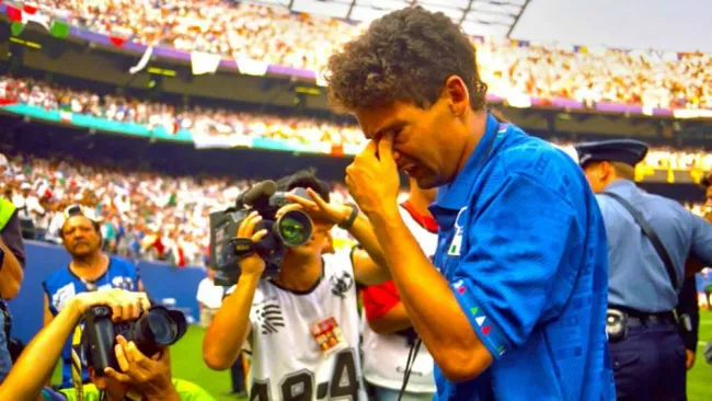 Roberto Baggio, tras un partido con Italia