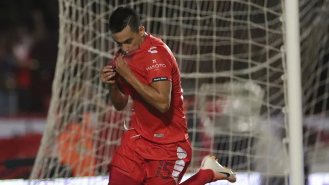 Iván Santillán, en festejo de gol con Veracruz
