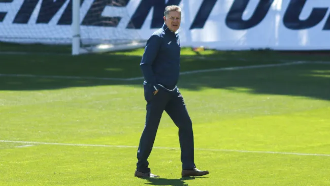 Ricardo Peláez, durante una práctica con La Máquina