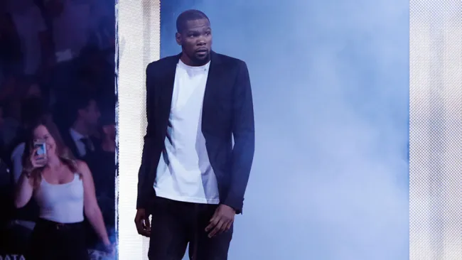 Kevin Durant, en la presentación de los Brooklyn Nets