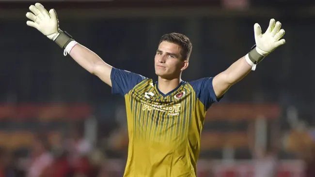 Sebastián Jurado en un partido con Veracruz