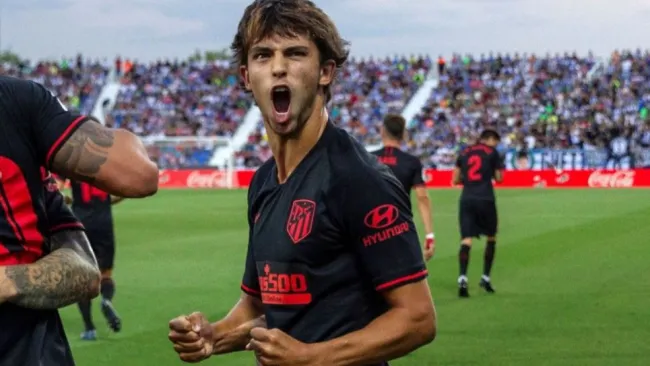 Joao Félix, celebra un gol con el Atlético 