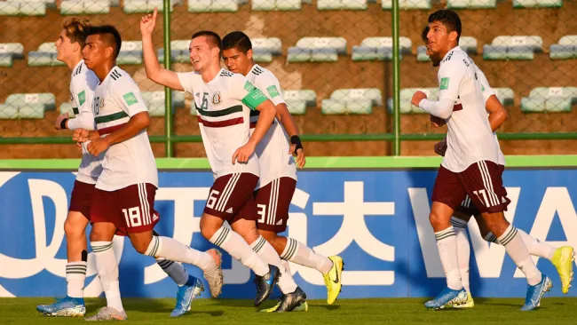 Jugadores del Tri celebran la victoria contra Japón 