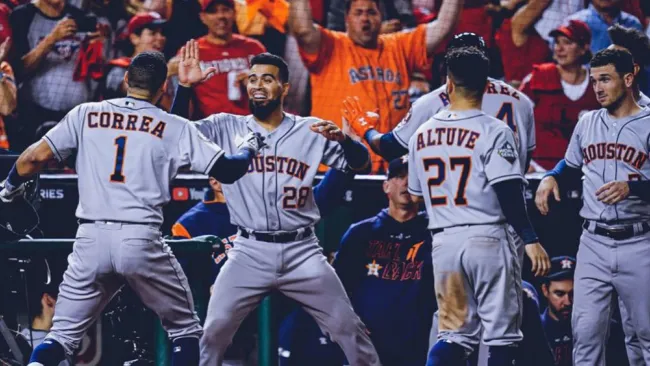 Jugadores de Astros en un partido