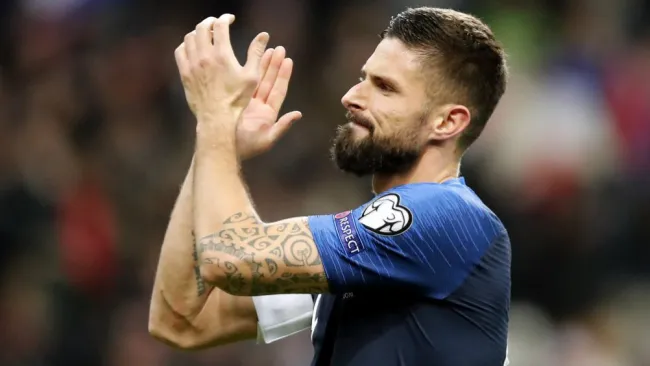 Giroud, en un partido de Francia