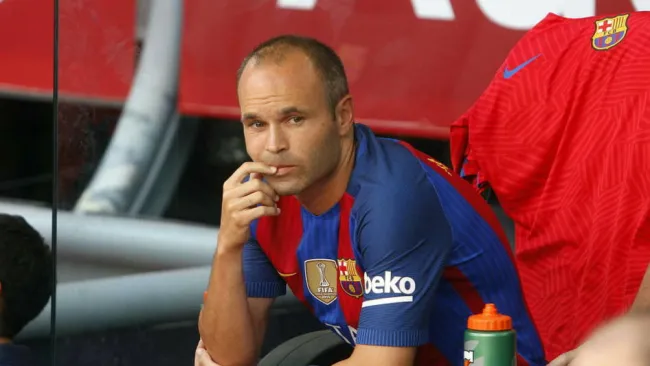 Andrés Iniesta en un partido con le Barcelona