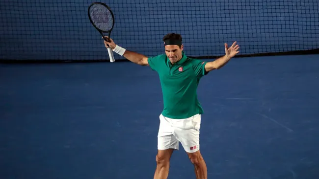 Roger Federer en partido en México