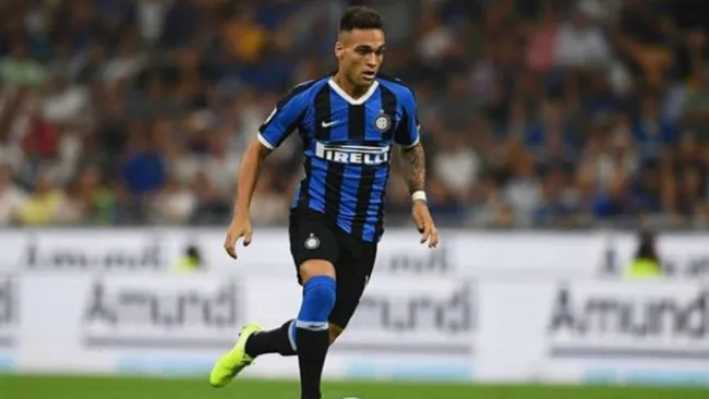 Lautaro Martínez durante un juego del Inter de Milán