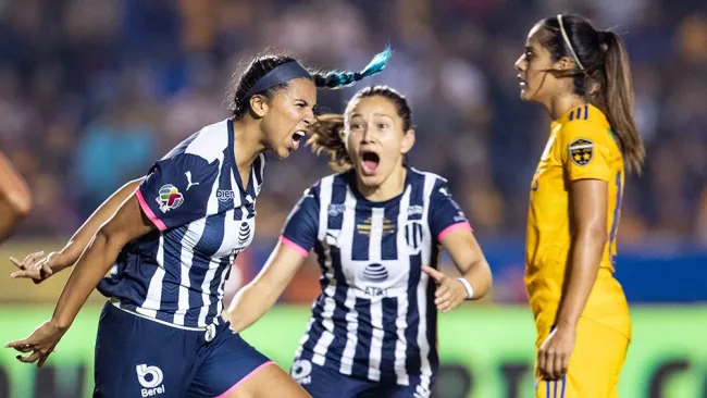 El festejo del gol de Rayadas de Monterrey